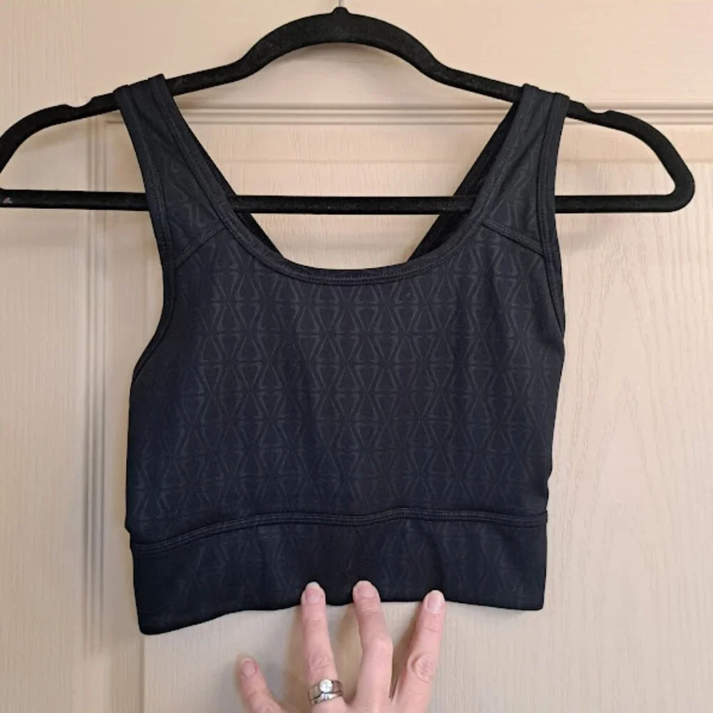 nike tank top bra size small black with cute nike swish design - Picture 1 of 5